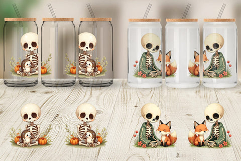 Glass Can Forest Familiar Skeletons Sublimation artnoy 