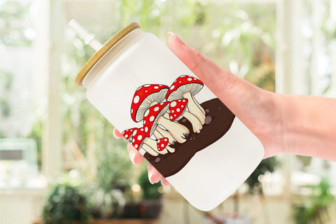 Glass Can Forest Mushrooms Sublimation artnoy 