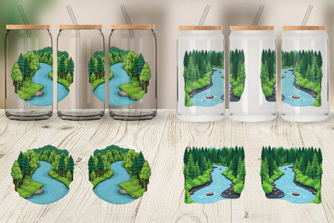 Glass Can Forest River Sublimation artnoy 