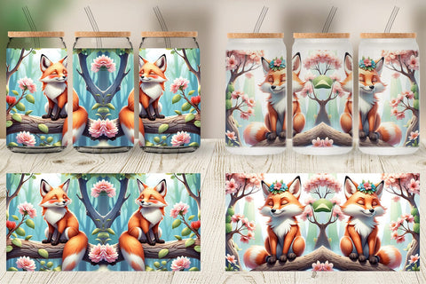 Glass Can Fox on Branch Sublimation artnoy 