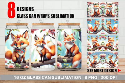 Glass Can Fox on Branch Sublimation artnoy 