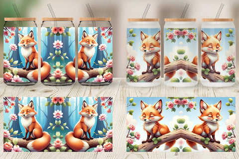 Glass Can Fox on Branch Sublimation artnoy 