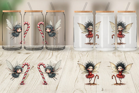 Glass Can Frazzled Sugar Plum Fairy Sublimation artnoy 