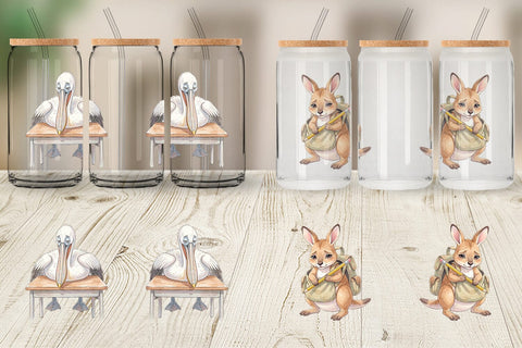 Glass Can Friday Burnout Animal Watercolor Sublimation artnoy 