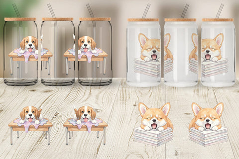 Glass Can Friday Burnout Animal Watercolor Sublimation artnoy 