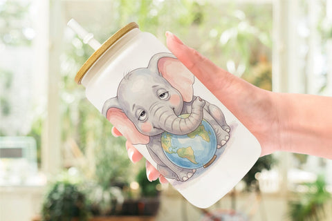 Glass Can Friday Burnout Animal Watercolor Sublimation artnoy 