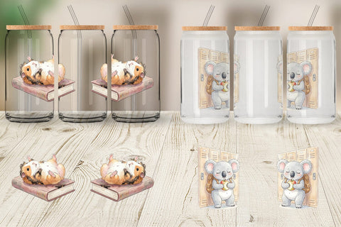 Glass Can Friday Burnout Animal Watercolor Sublimation artnoy 
