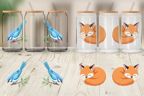 Glass Can Friendly Cute Animals Sublimation artnoy 