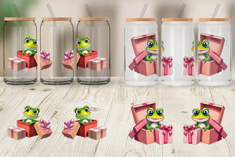 Glass Can Frog Gift Sublimation artnoy 