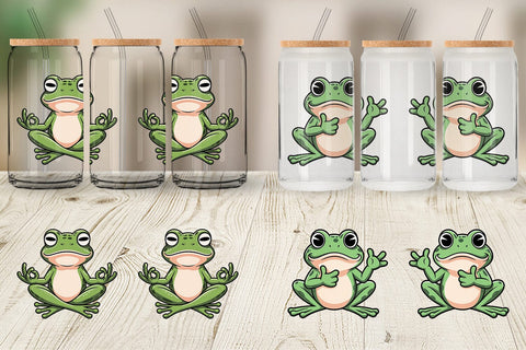 Glass Can Frog Mood Sublimation artnoy 