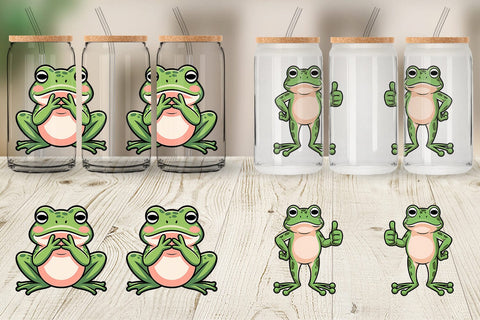 Glass Can Frog Mood Sublimation artnoy 