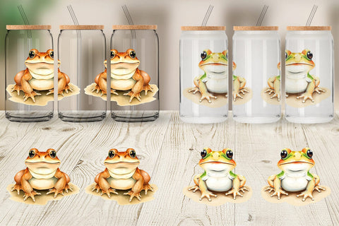 Glass Can Frog Wildlife Sublimation artnoy 
