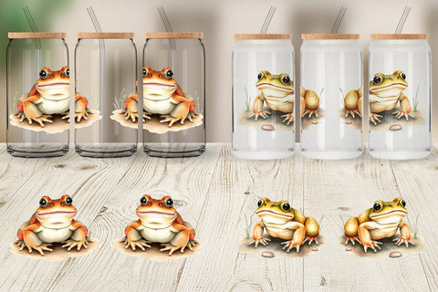 Glass Can Frog Wildlife Sublimation artnoy 