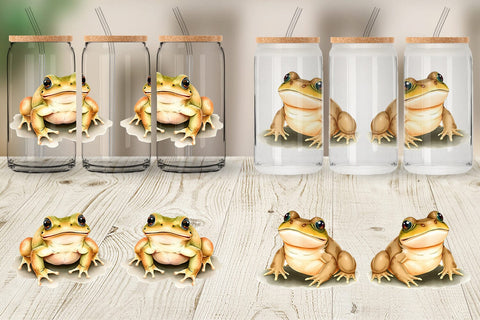 Glass Can Frog Wildlife Sublimation artnoy 