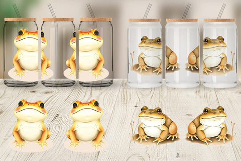 Glass Can Frog Wildlife Sublimation artnoy 
