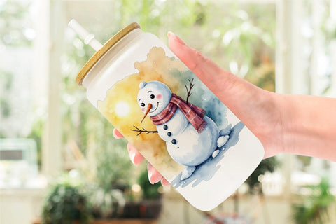 Glass Can Frosty Friends Sublimation artnoy 