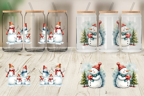 Glass Can Frosty Friends Sublimation artnoy 