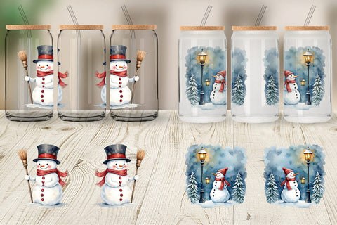 Glass Can Frosty Friends Sublimation artnoy 