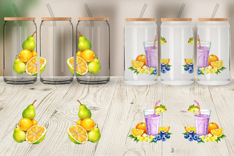 Glass Can Fruit Fiesta Sublimation artnoy 