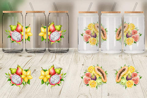 Glass Can Fruit Fiesta Sublimation artnoy 
