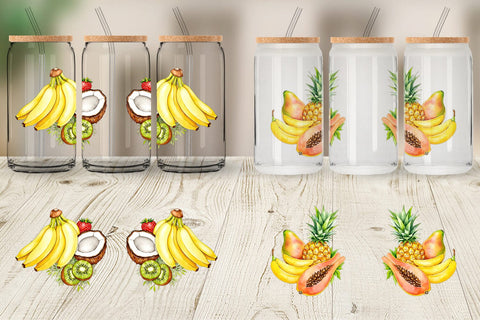 Glass Can Fruit Fiesta Sublimation artnoy 