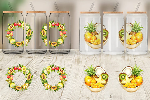 Glass Can Fruit Fiesta Sublimation artnoy 