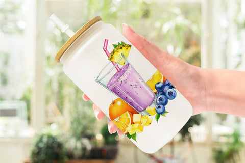Glass Can Fruit Fiesta Sublimation artnoy 