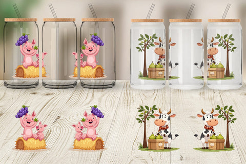 Glass Can Fruit Harvest Babies Sublimation artnoy 