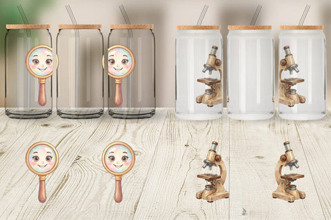 Glass Can Funky Art Science Mascot Watercolor Sublimation artnoy 