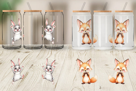 Glass Can Funny Animal Faces Sublimation artnoy 