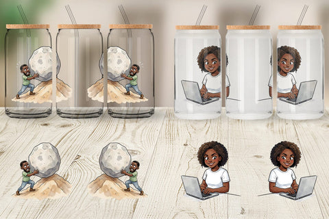 Glass Can Funny Black Excellence Sublimation artnoy 