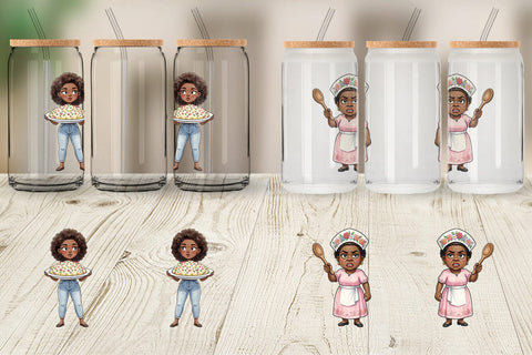 Glass Can Funny Black Family Cookout Sublimation artnoy 