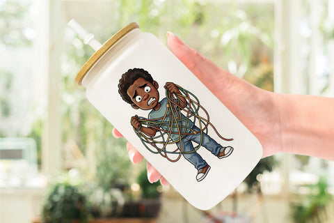 Glass Can Funny Black Family Cookout Sublimation artnoy 