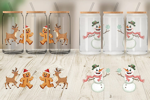 Glass Can Funny Christmas Sublimation artnoy 