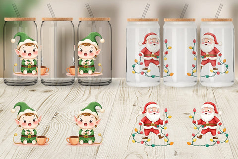 Glass Can Funny Christmas Sublimation artnoy 