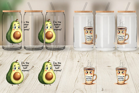 Glass Can Funny Food Puns Valentine Sarcastic Love Bites Watercolor Sublimation artnoy 