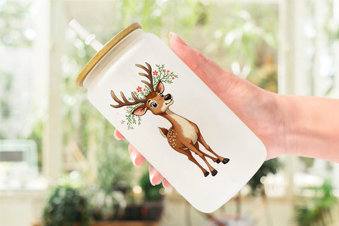 Glass Can Funny Morning After Forest Animals Watercolor Sublimation artnoy 