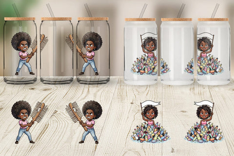 Glass Can Funny Natural Hair Humor Sublimation artnoy 