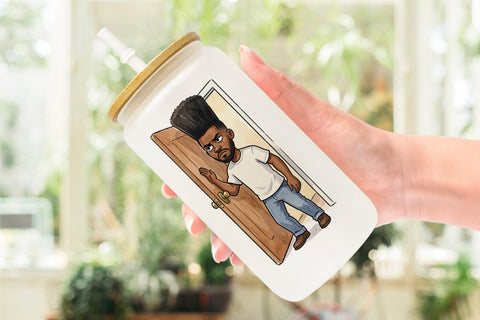 Glass Can Funny Natural Hair Humor Sublimation artnoy 