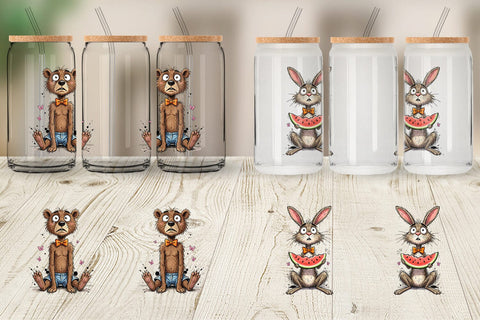 Glass Can Funny Skinny Safari Summer Sublimation artnoy 