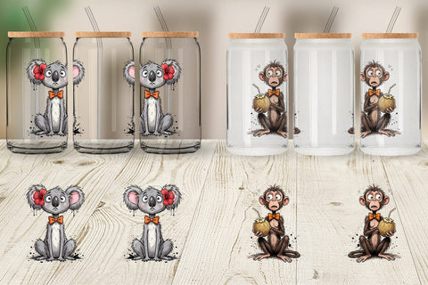 Glass Can Funny Skinny Safari Summer Sublimation artnoy 