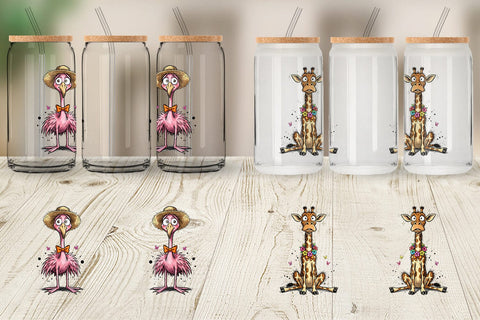 Glass Can Funny Skinny Safari Summer Sublimation artnoy 