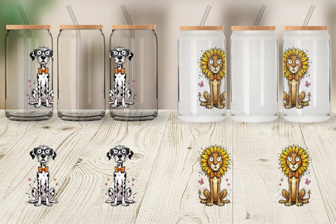 Glass Can Funny Skinny Safari Summer Sublimation artnoy 