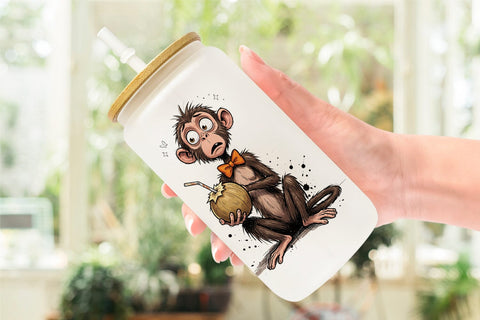 Glass Can Funny Skinny Safari Summer Sublimation artnoy 