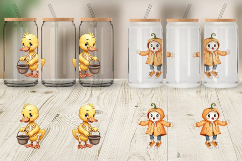 Glass Can Funny Spooky Faces Sublimation artnoy 