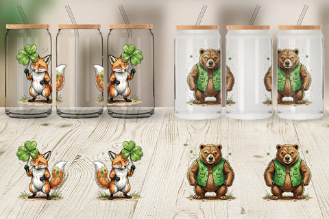 Glass Can Funny St Patricks Animal Sublimation artnoy 