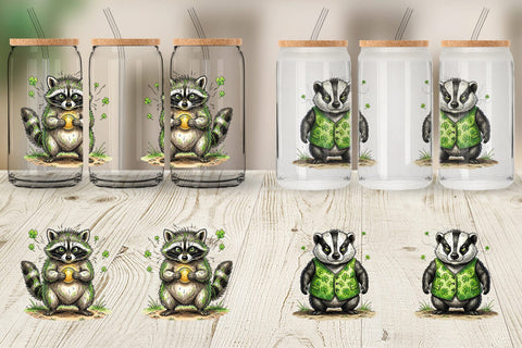 Glass Can Funny St Patricks Animal Sublimation artnoy 