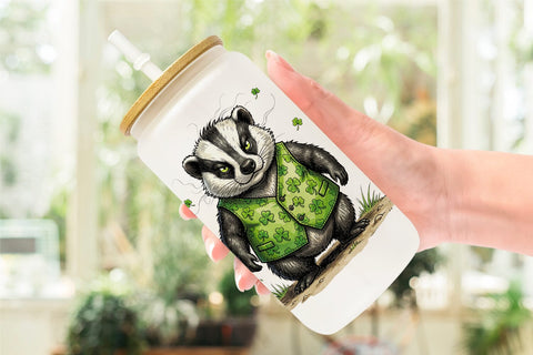 Glass Can Funny St Patricks Animal Sublimation artnoy 