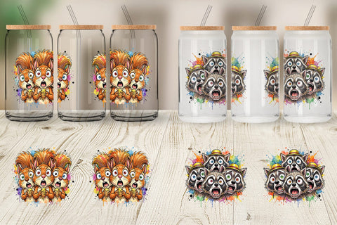 Glass Can Funny Suburban Animal Heatwave Sublimation artnoy 