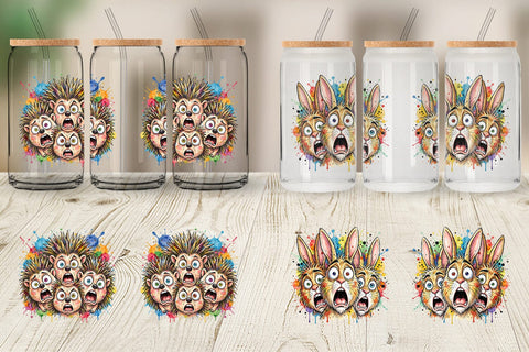 Glass Can Funny Suburban Animal Heatwave Sublimation artnoy 